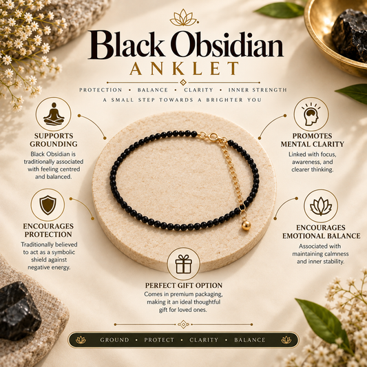 Black Obsidian Anklet