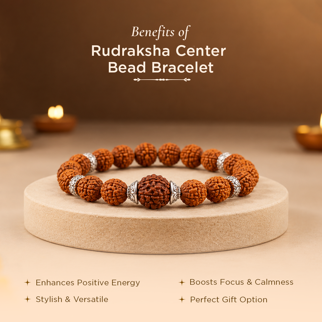 Rudraksha Center Bead Bracelet