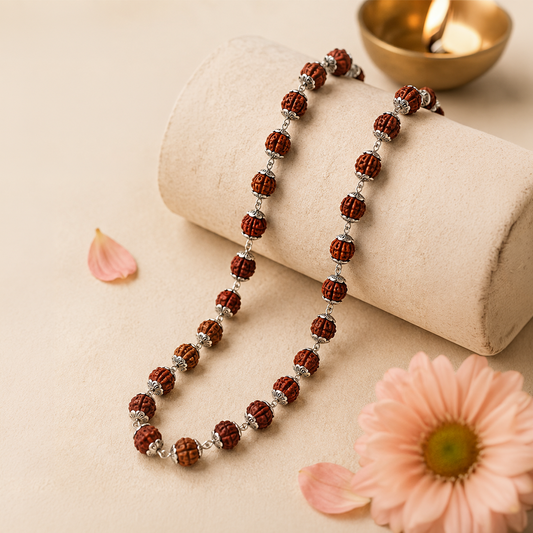 Rudraksha Silver Necklace