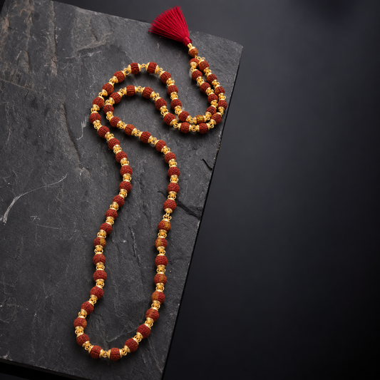 Rudraksha Gold Cap Mala