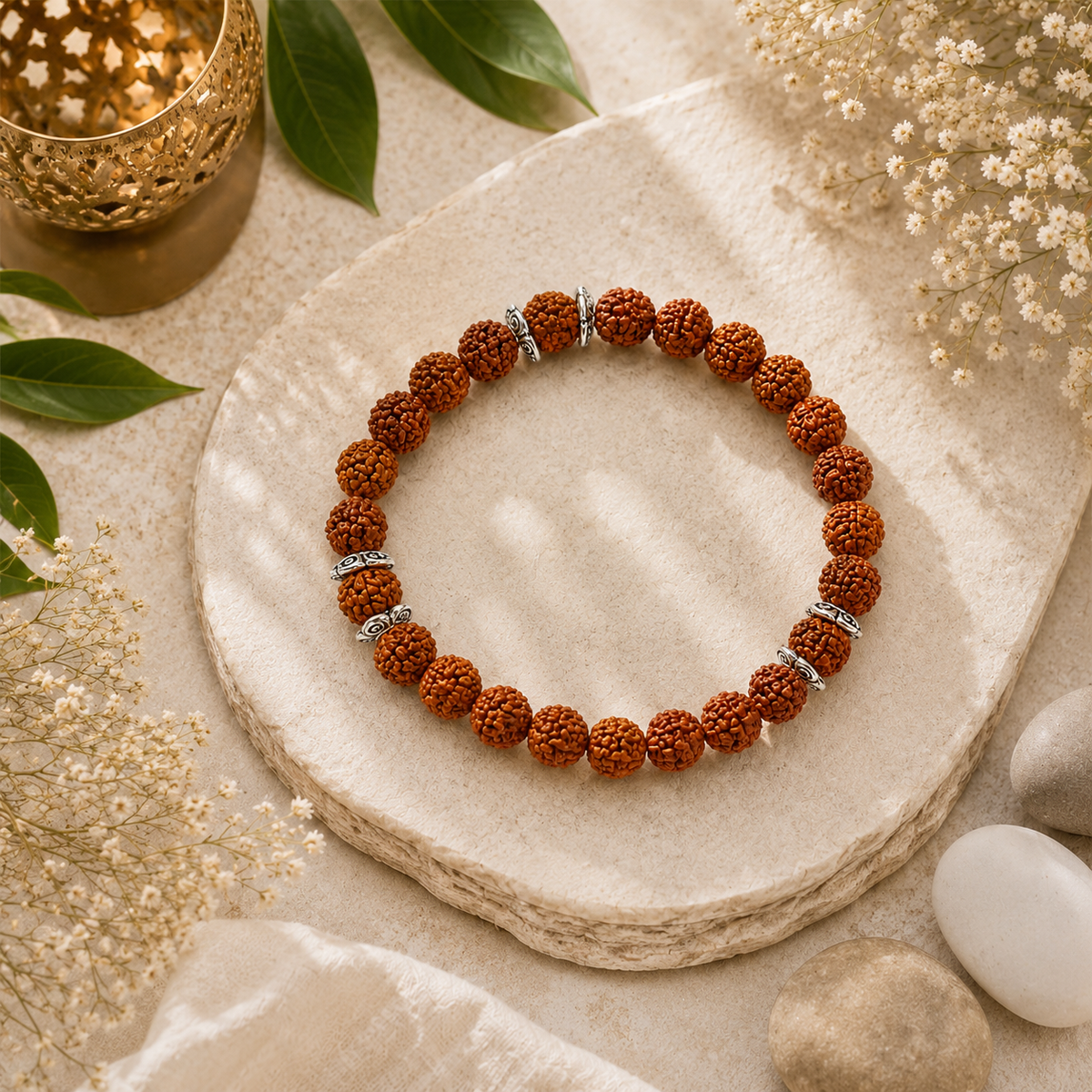 Rudraksha Center Bead Bracelet