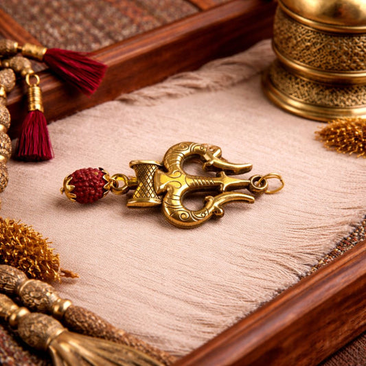 Trishul Rudraksha Pendant